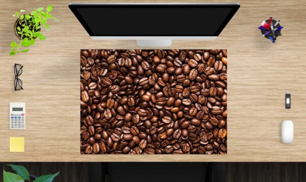 Schreibtischunterlage groß Kaffeebohnen aus Vinyl
