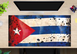 Schreibtischunterlage XXL Flagge Kuba retro aus Vinyl