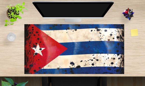 Schreibtischunterlage XXL Flagge Kuba retro aus Vinyl