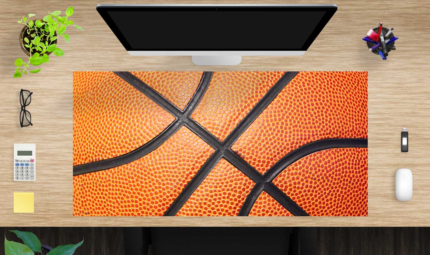 Basketball Schreibtischunterlage 100 x 50 cm aus hochwertigem Vinyl