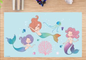 Schreibtischunterlage drei Meerjungfrauen, für Mädchen, aus Vinyl
