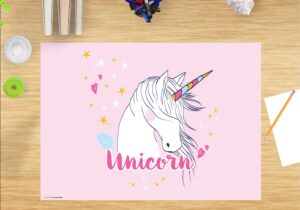 Schreibtischunterlage Unicorn, für Kinder, aus Vinyl