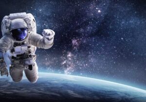 Schreibtischunterlage XXL Astronaut im Weltraum aus Vinyl