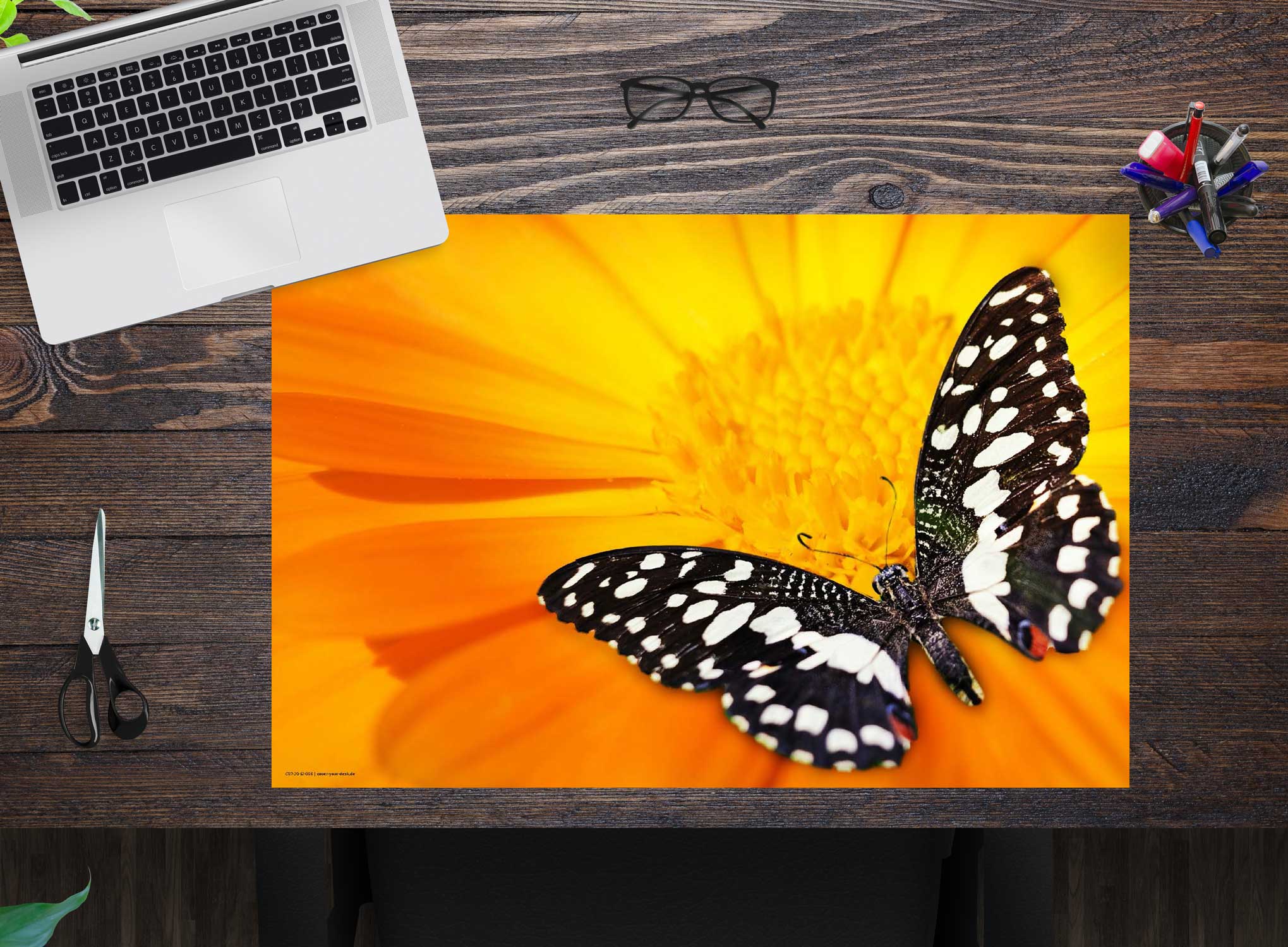 Schmetterling & Blumen sof 60 cm * 40 cm Schreibtischunterlage / Unterlage 