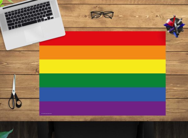 Schreibtischunterlage Flagge Regenbogen - aus Vinyl