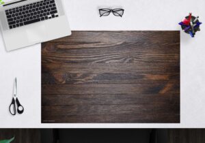 Schreibtischunterlage - Holzoptik dunkelbraun - aus Vinyl