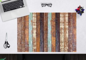 Schreibtischunterlage - Holzoptik gestreift - aus Vinyl