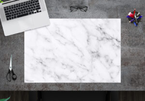 Prachtvoller weißer Marmor Schreibtischunterlage