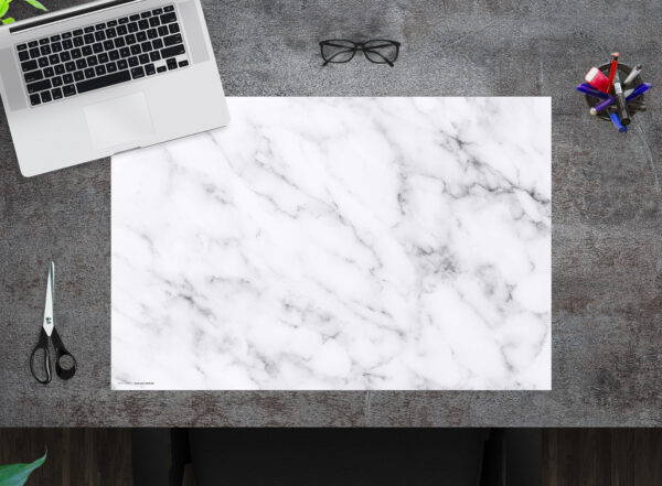 Prachtvoller weißer Marmor Schreibtischunterlage
