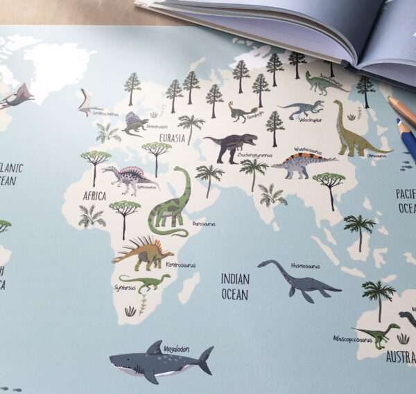 Dinosaurier Weltkarte