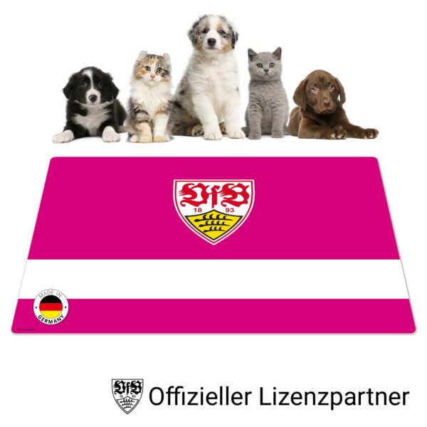 VfB Stuttgart - Brustring mit Wappen - Napfunterlage Pink