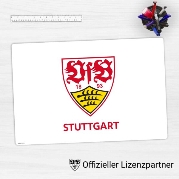 VfB Stuttgart - Wappen - Schreibtischunterlage weiß