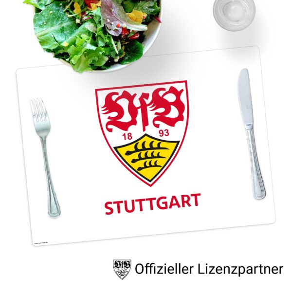 VfB Stuttgart - Wappen - Tischset weiß
