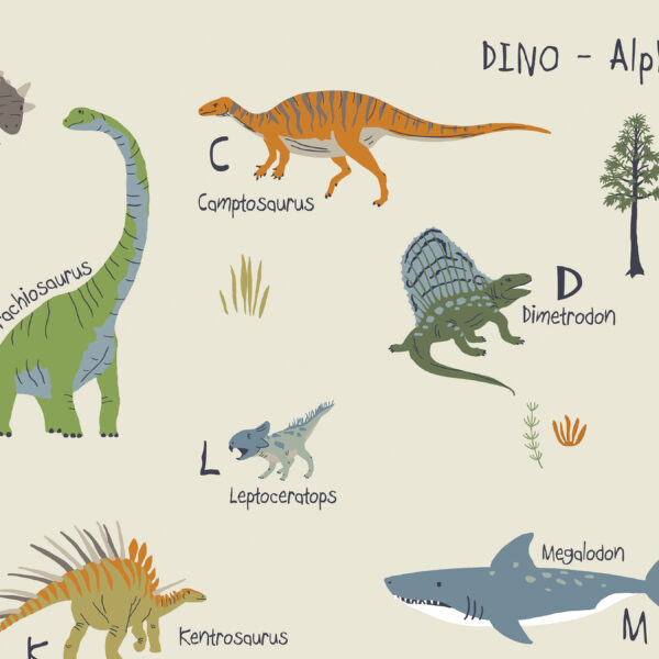 Dinosaurier ABC Schreibtischunterlage für Kinder – Alphabet lernen mit Dinosauriern von A bis Z – Bild 6
