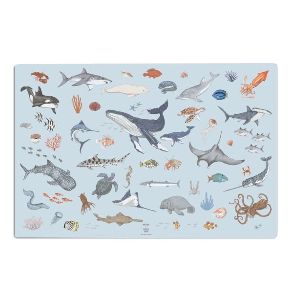 Ocean Animals Schreibtischunterlage – Meereswelt mit Tieren im Unterwasser-Design