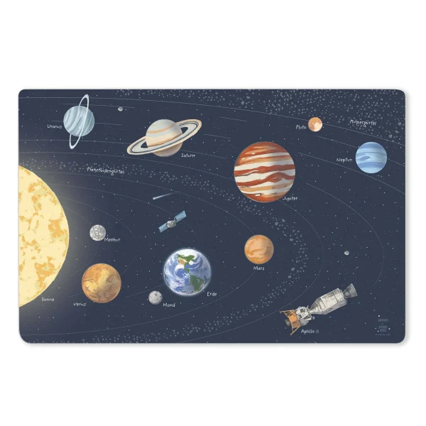 Sonnensystem Schreibtischunterlage – Space Design mit Planeten & Raumfahrt