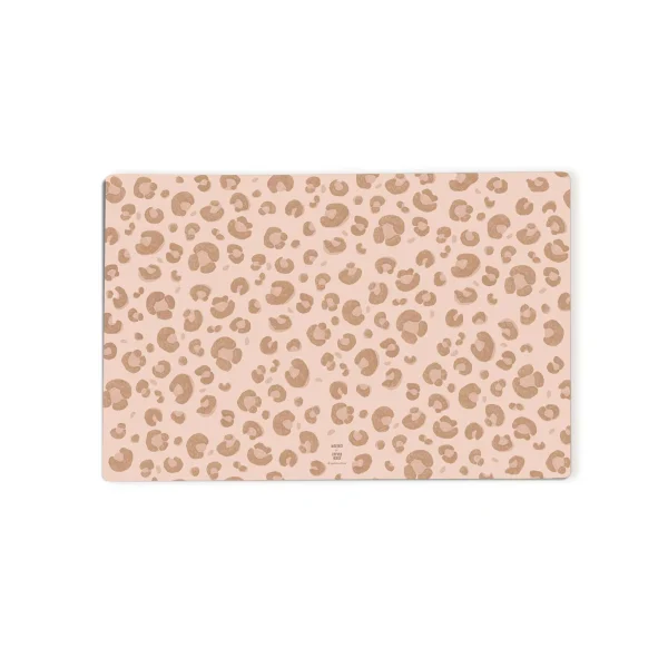 Leopard Rosa Schreibtischunterlage – Leopardenfell Muster mit rosa Hintergrund