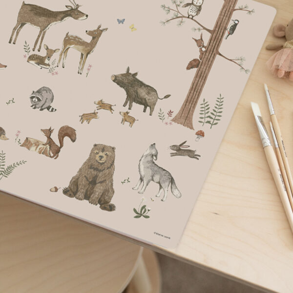 Woodland Blush Schreibtischunterlage – Waldtiere Motiv für Kinder – Bild 6