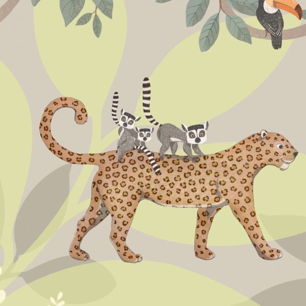 Dschungeltiere Grün Schreibtischunterlage – Safari und Dschungel Tiere Motiv für Kinder – Bild 2