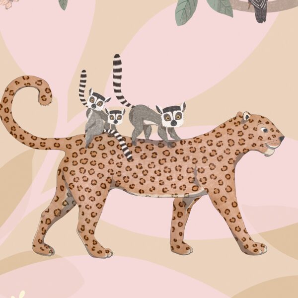 Dschungeltiere Rosa Schreibtischunterlage – Safari und Dschungel Tiere Motiv für Kinder – Bild 2