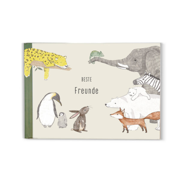Freundebuch Kinder Tiere – „Die besten Freunde der Tiere der Welt“ – Freundschaftsbuch für Kindergarten & Grundschule