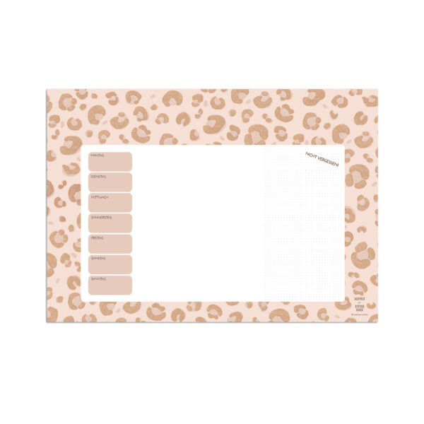 Wochenplaner für Kinder „Leo Design“ 35 x 50 cm aus Premiumpapier – Lernhilfe für die Schule