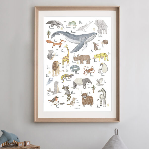 Lernposter für Kinder – „Tier ABC“ - Wandbild 50 x 70 cm aus Premiumpapier – Bild 2
