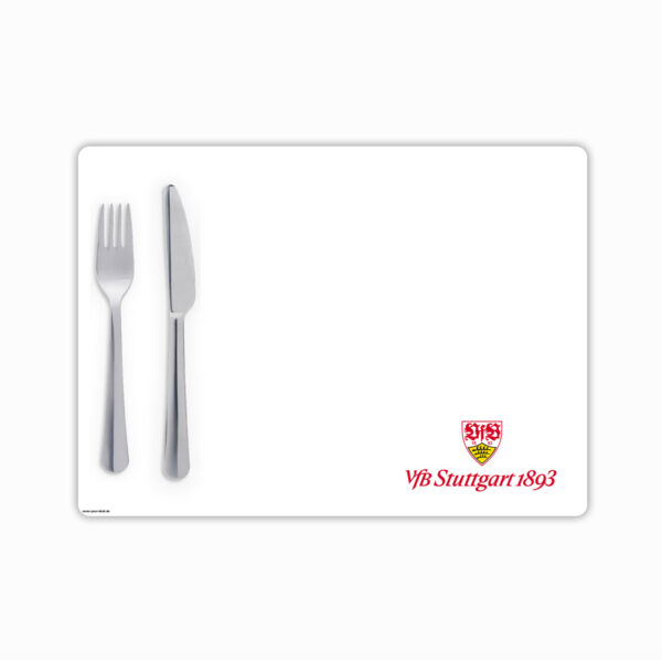 Tischset | Platzset abwaschbar -„VfB Stuttgart 1893 rechts" aus Premium Vinyl - 44x32 cm – rutschhemmend, abwaschbar - Made in Germany