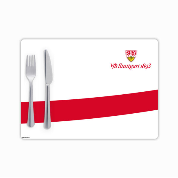 Tischset | Platzset abwaschbar -„VfB Stuttgart – 1893 mit Brustring-" aus Premium Vinyl - 44x32 cm – rutschhemmend, abwaschbar - Made in Germany