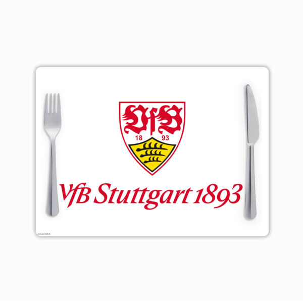 Tischset | Platzset abwaschbar -„VfB Stuttgart 1893" aus Premium Vinyl - 44x32 cm – rutschhemmend, abwaschbar - Made in Germany